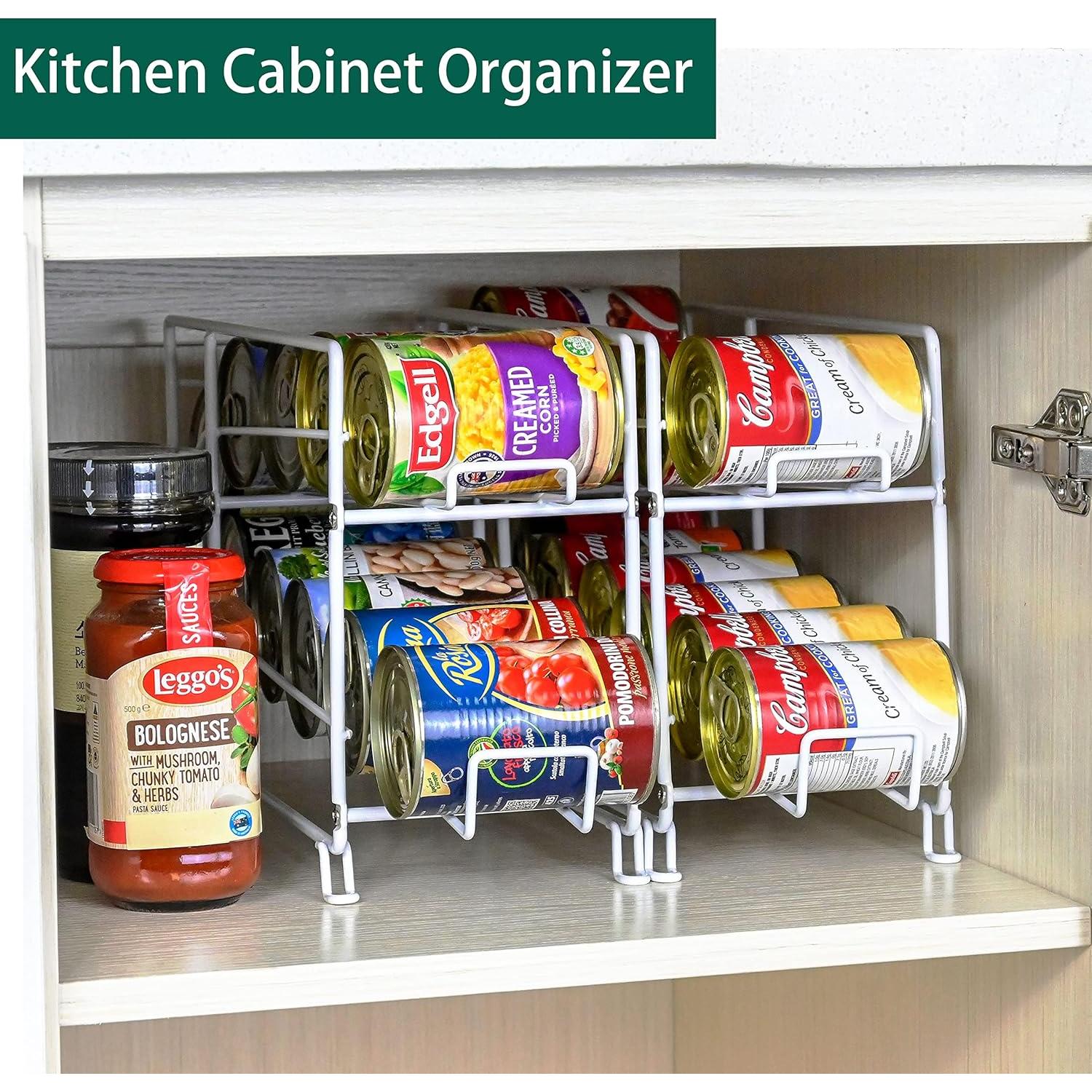 Dispensador de Latas SUFAUY, Organizador Apilable Blanco - 2 Piezas