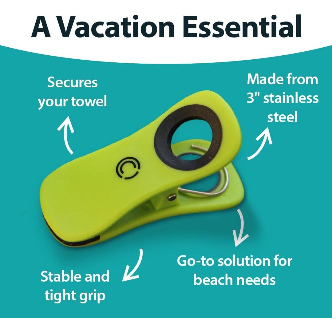 Sujetadores de Toallas CoreClips para Sillas de Playa - 4 Piezas