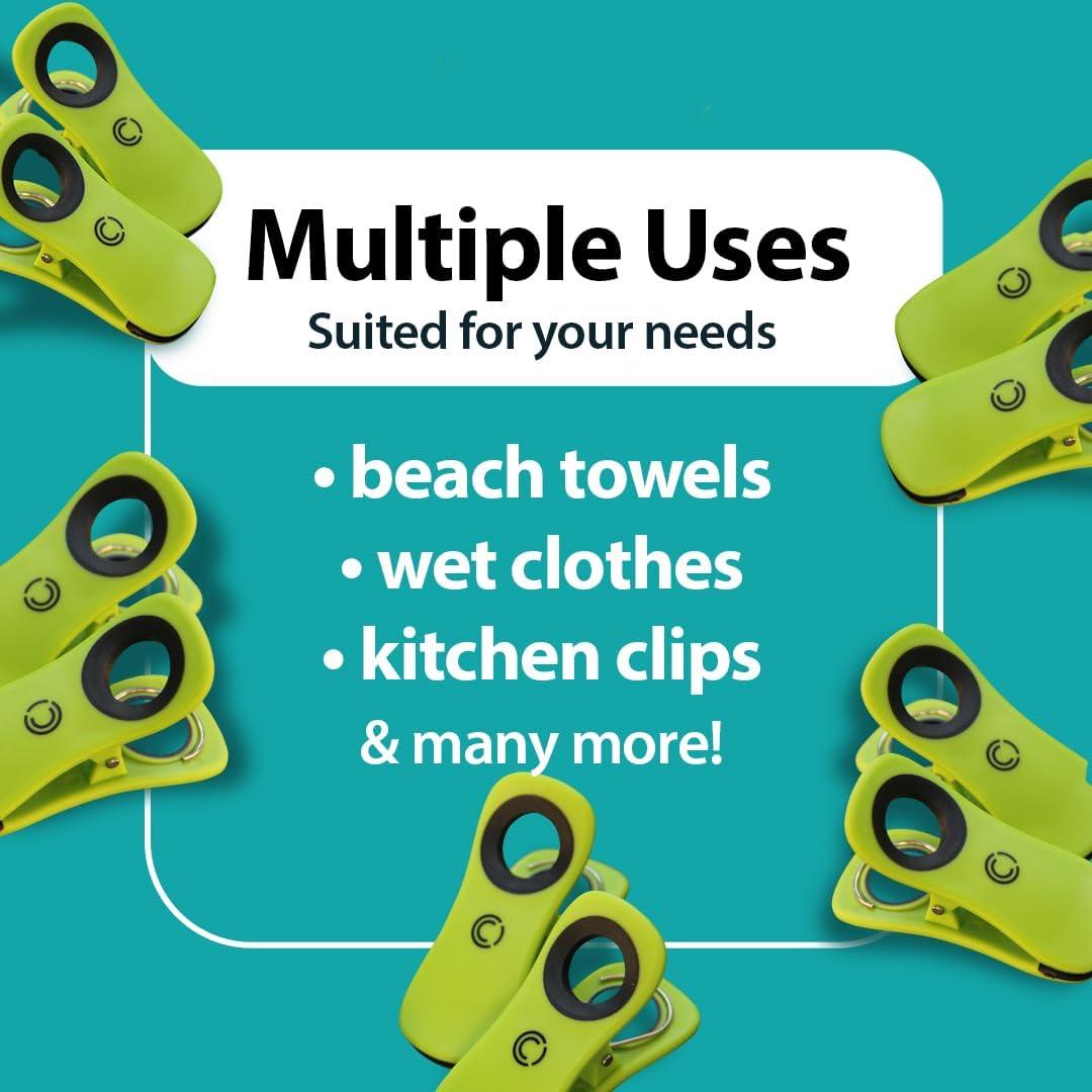 Sujetadores de Toallas CoreClips para Sillas de Playa - 4 Piezas