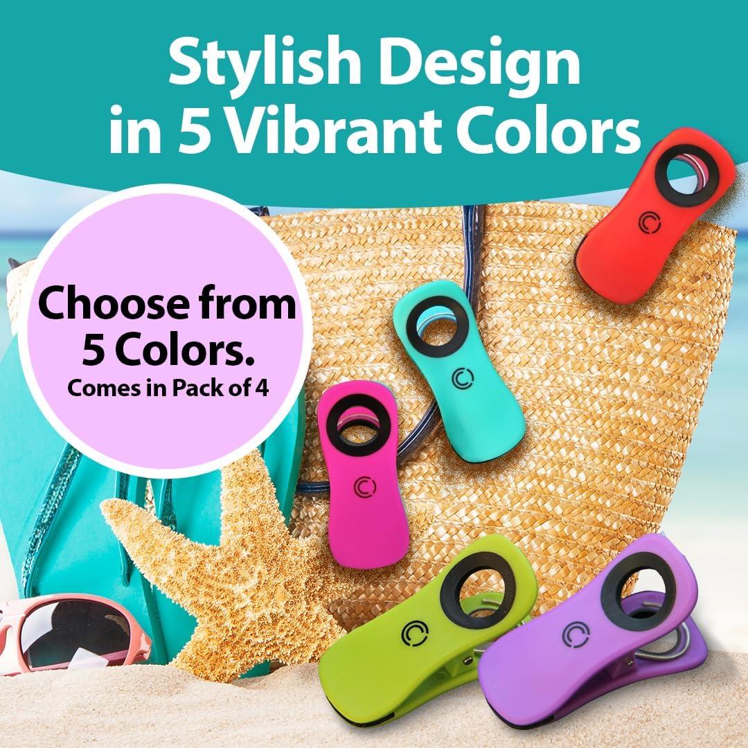 Sujetadores de Toallas CoreClips para Sillas de Playa - 4 Piezas