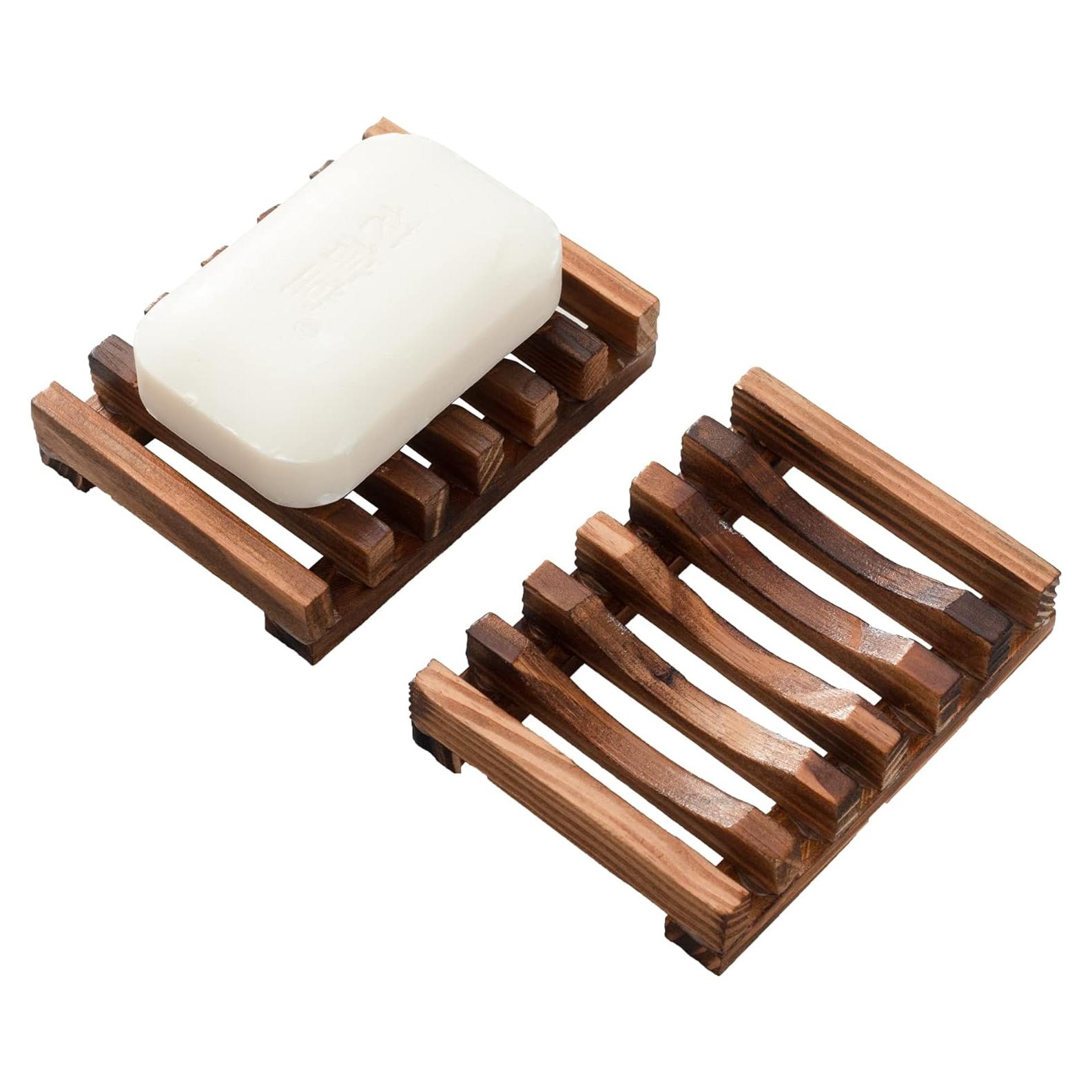 Plato de Jabón de Madera Vowupt - Set de 2 Soportes 11x8 cm