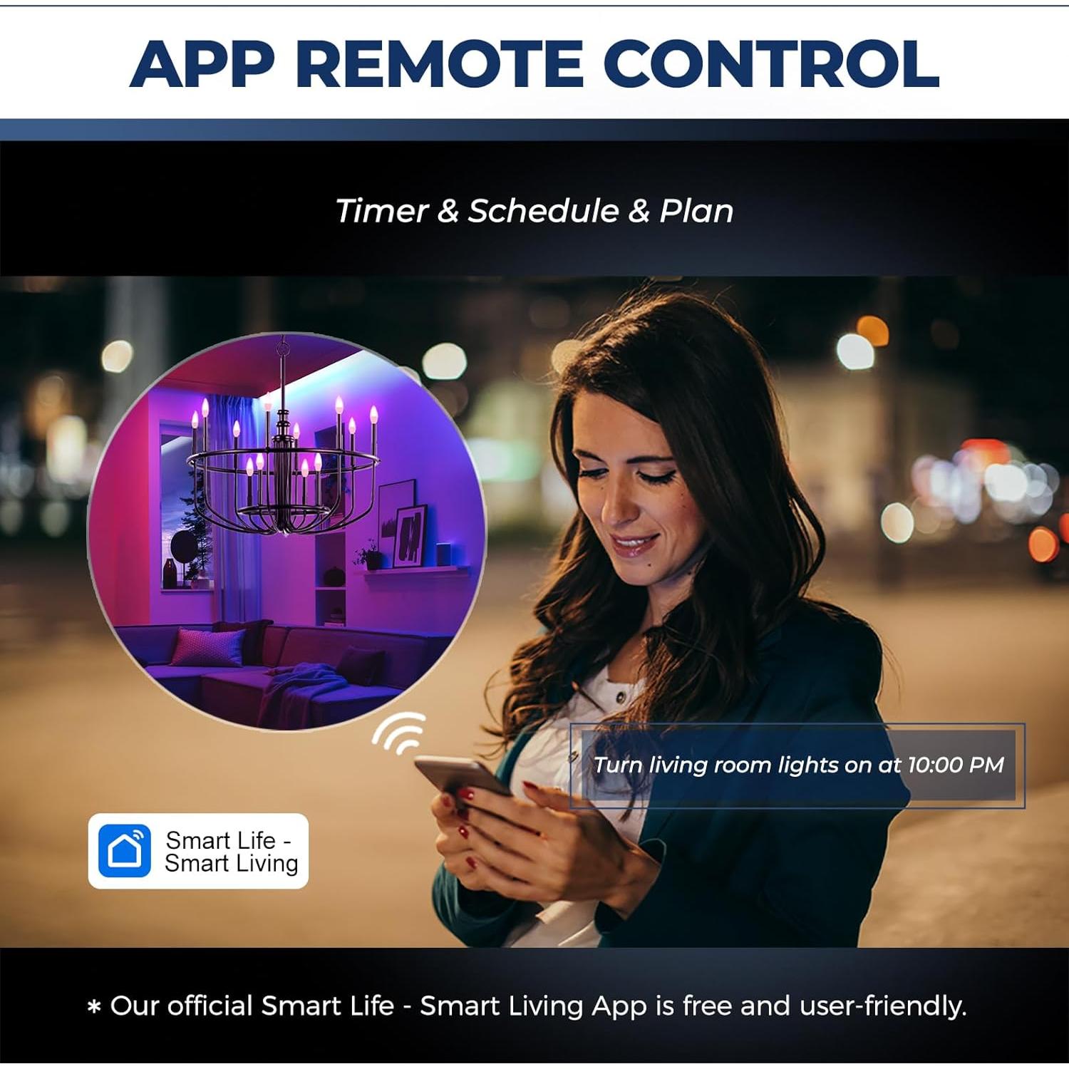 Bombillas LED Candelabro Inteligente 6W E12 4PCS