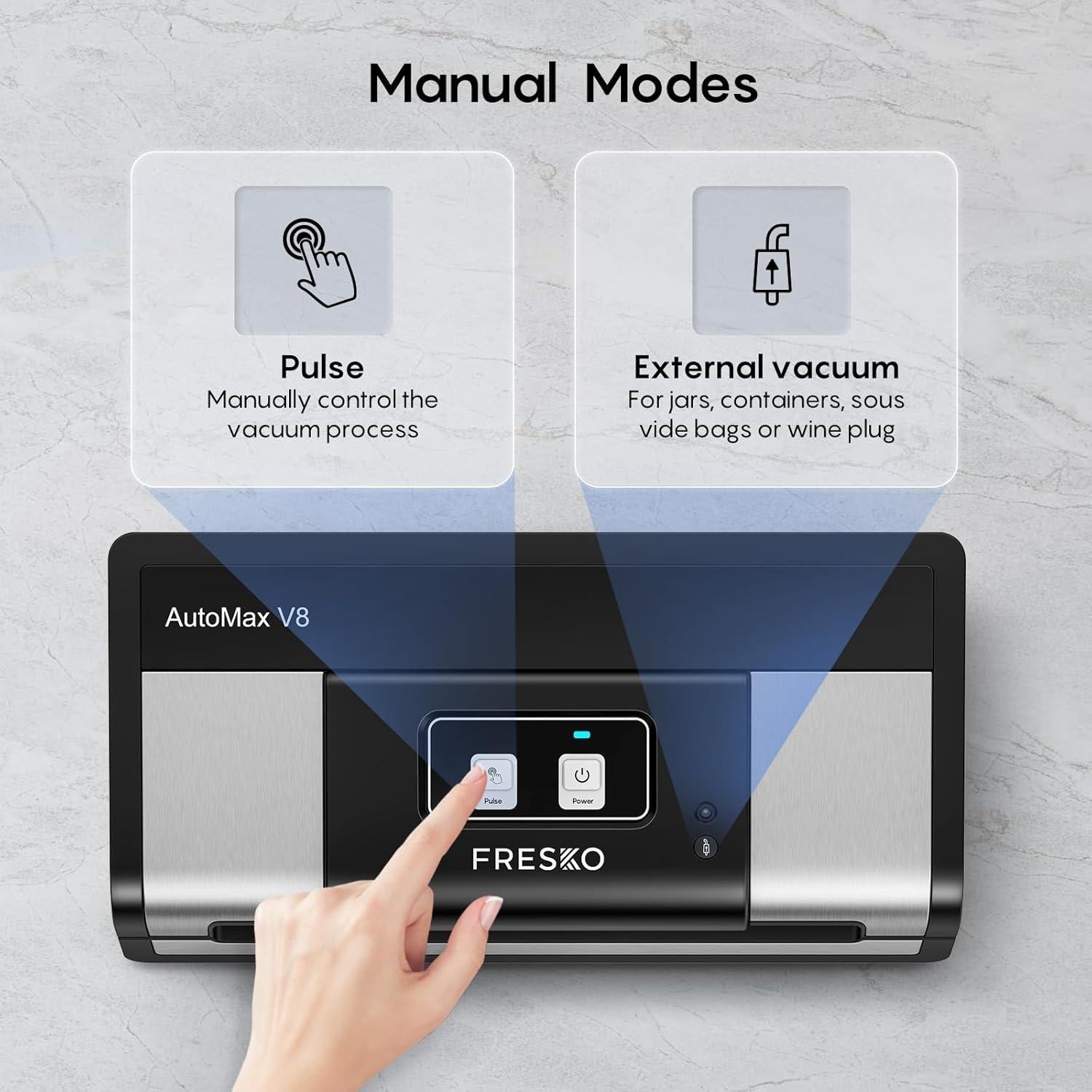 Sellador de Vacío Automático FRESKO V8 - 140W, Negro