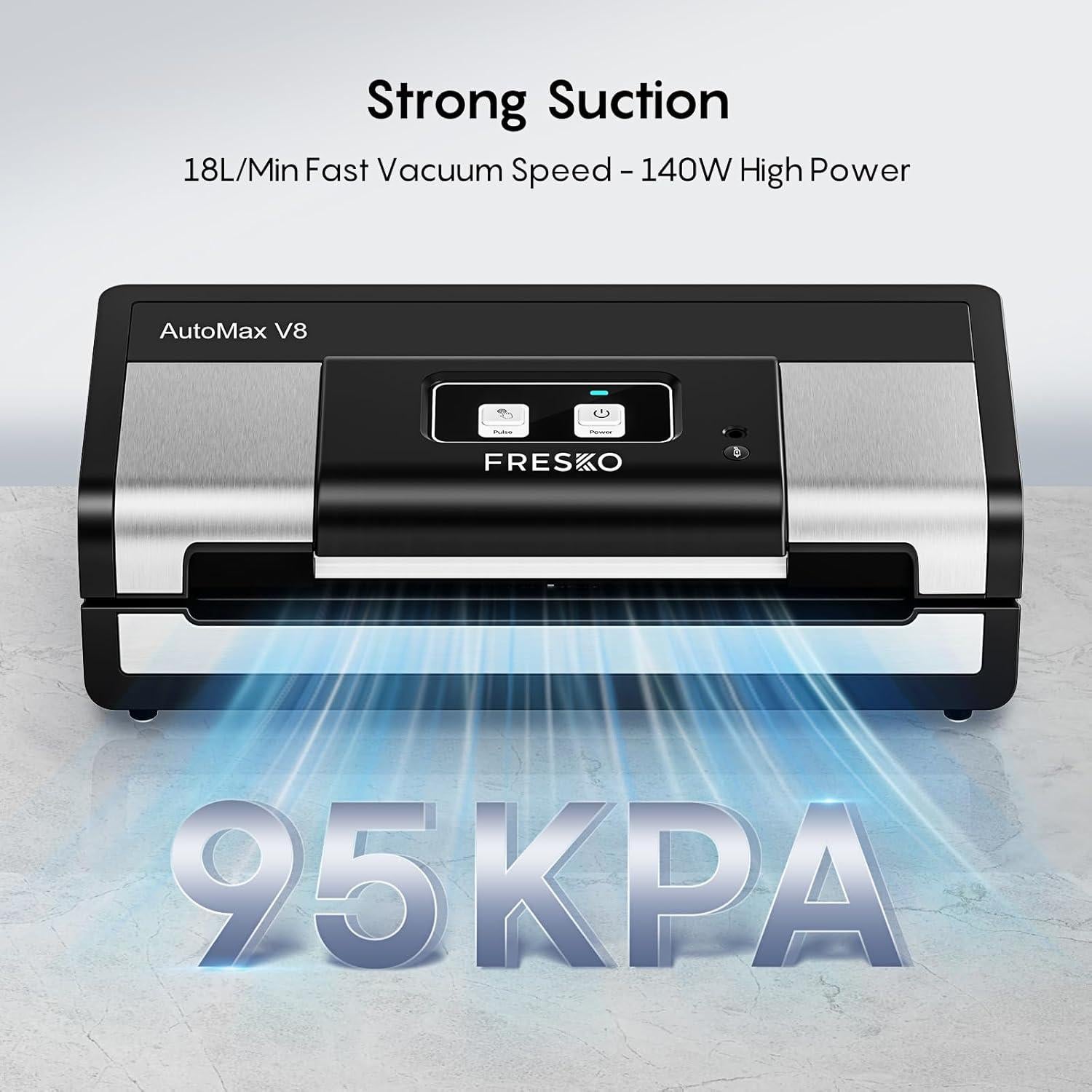Sellador de Vacío Automático FRESKO V8 - 140W, Negro