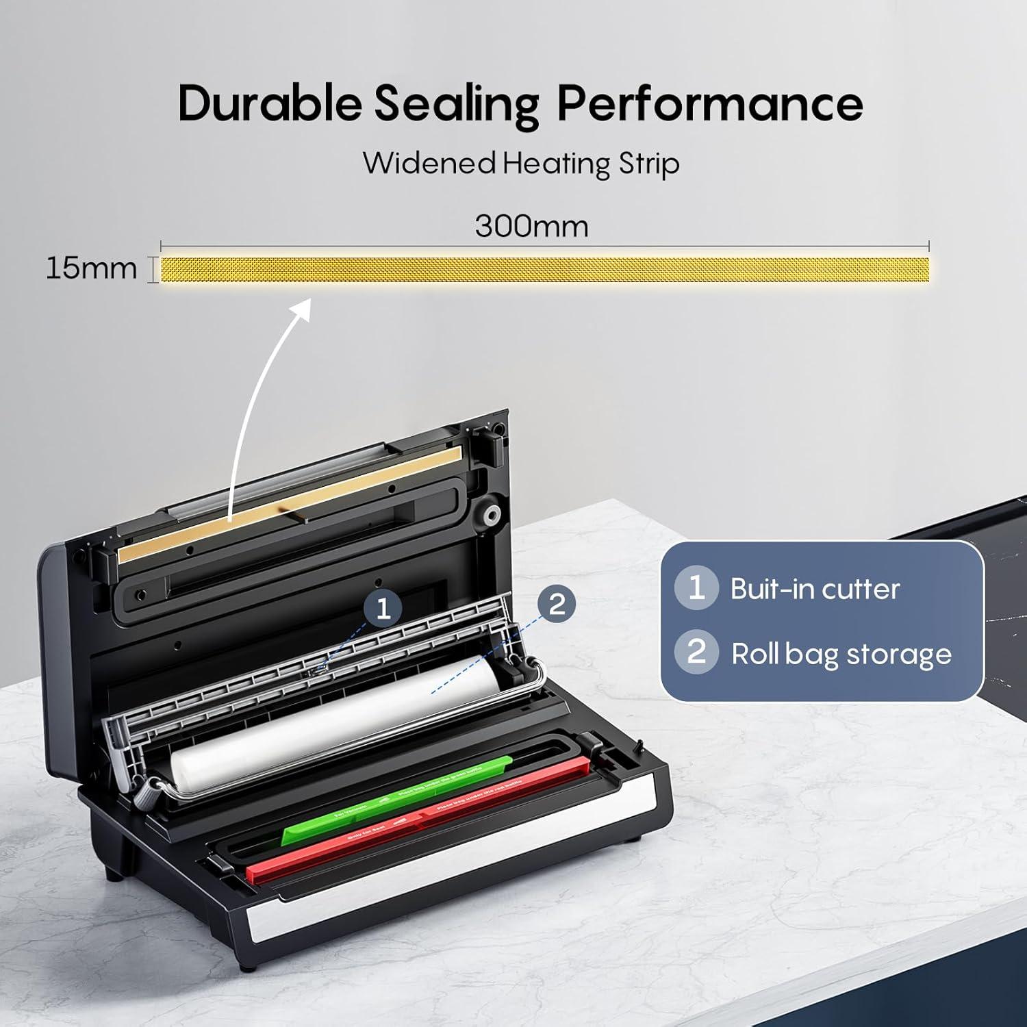 Sellador de Vacío Automático FRESKO V8 - 140W, Negro