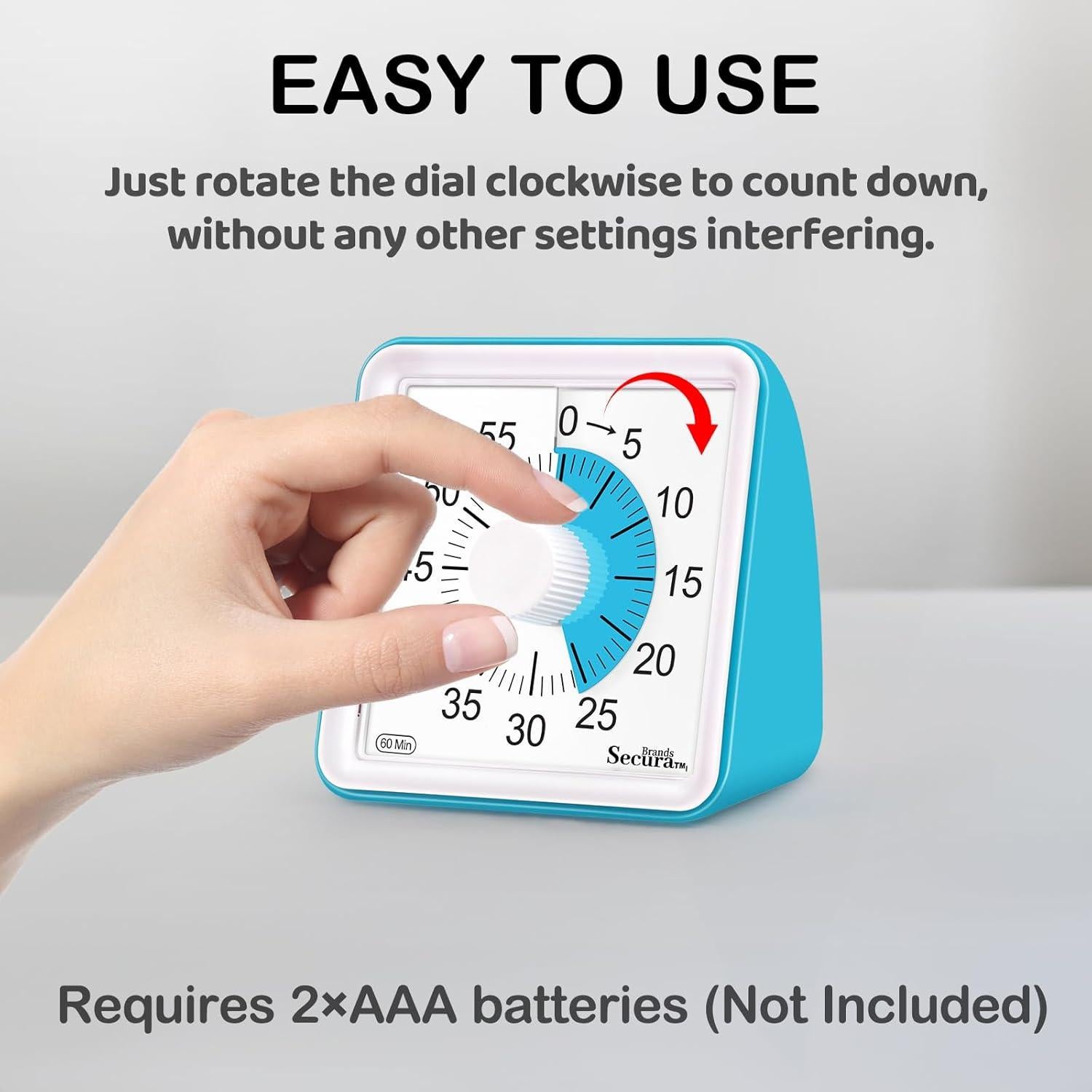 Temporizador Visual Secura 60 Minutos Azul para Niños