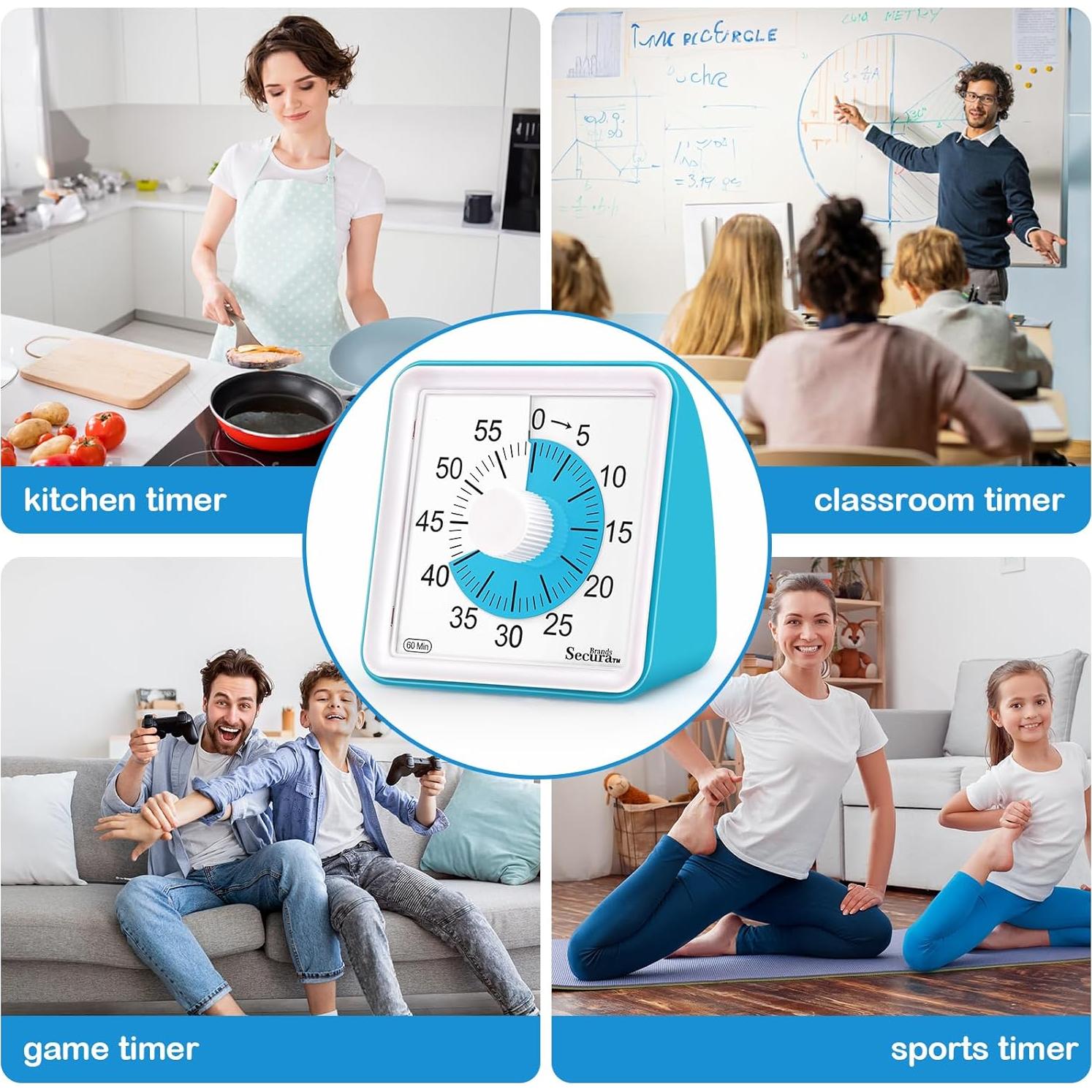 Temporizador Visual Secura 60 Minutos Azul para Niños