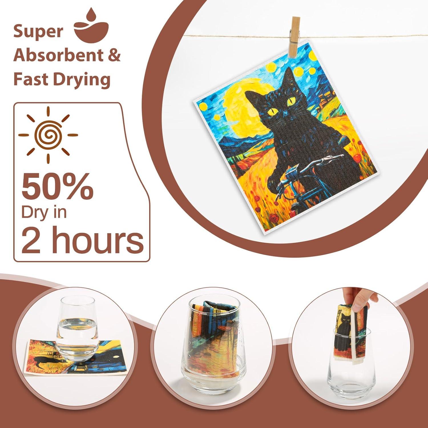 Paquete de 10 paños de cocina Lucomb, absorbentes y lavables