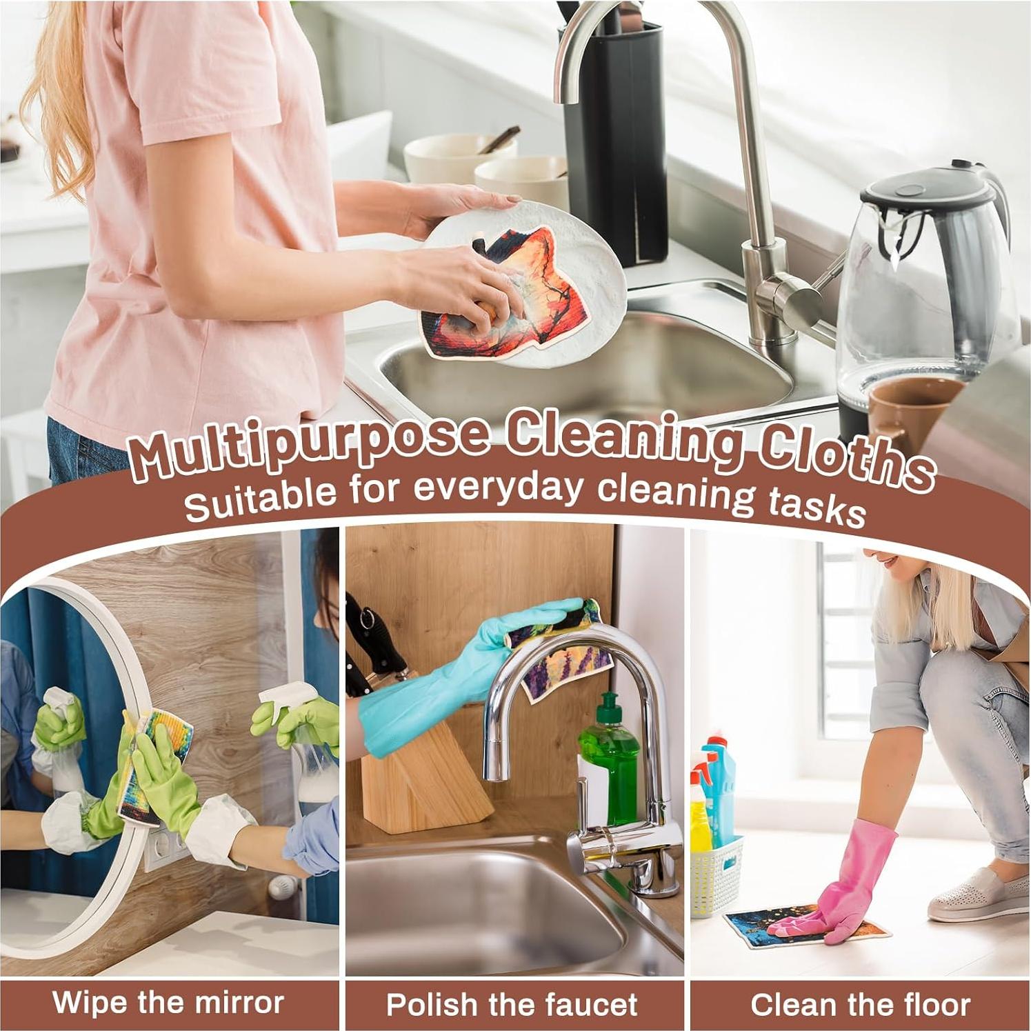 Paquete de 10 paños de cocina Lucomb, absorbentes y lavables