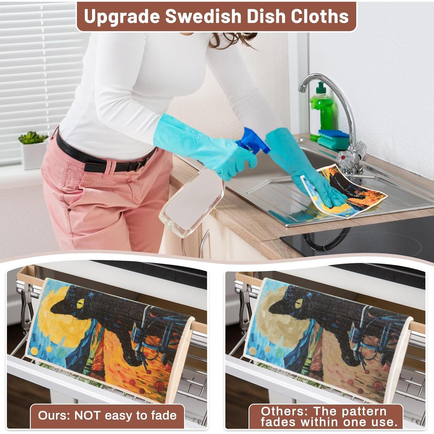 Paquete de 10 paños de cocina Lucomb, absorbentes y lavables