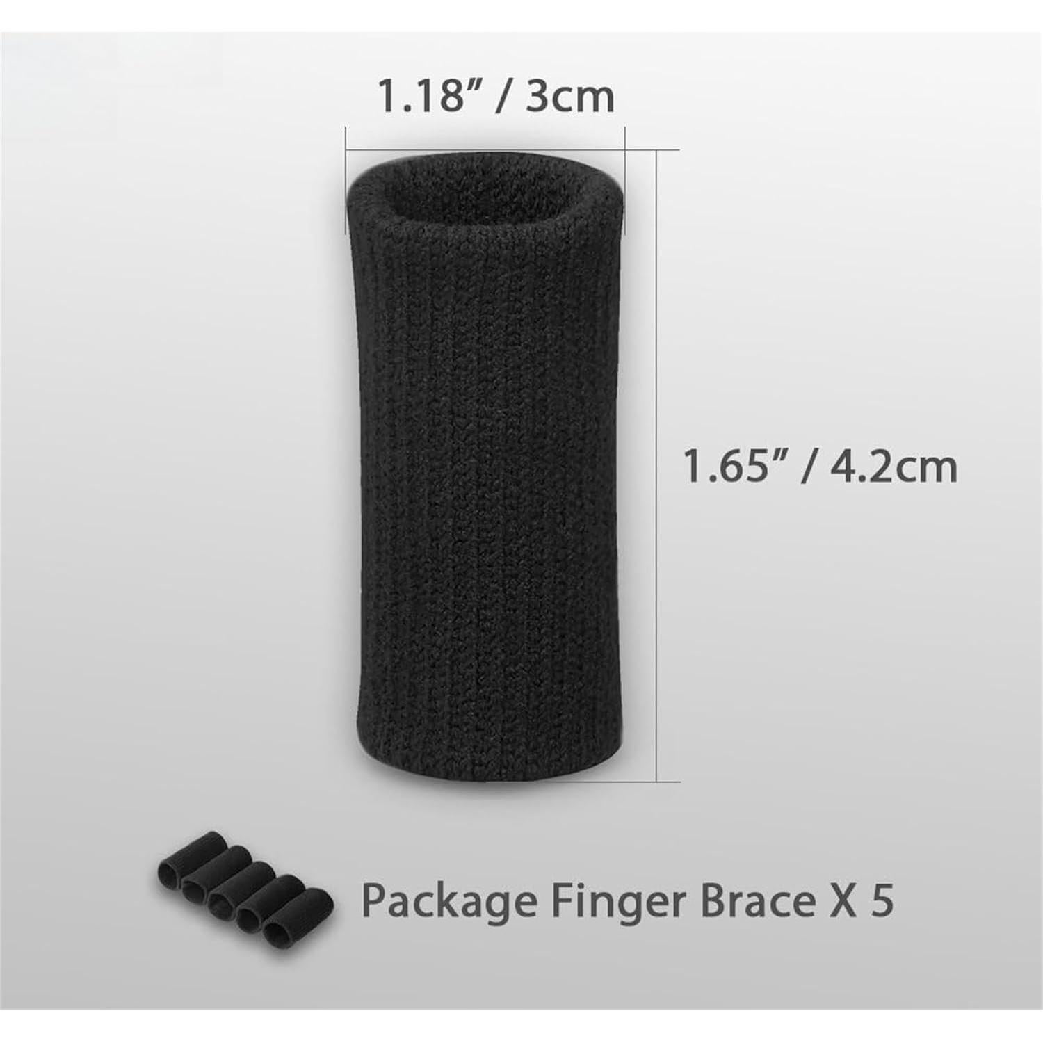 Mangas de Compresión para Dedos YjiangxinW - 20 Unidades Negras