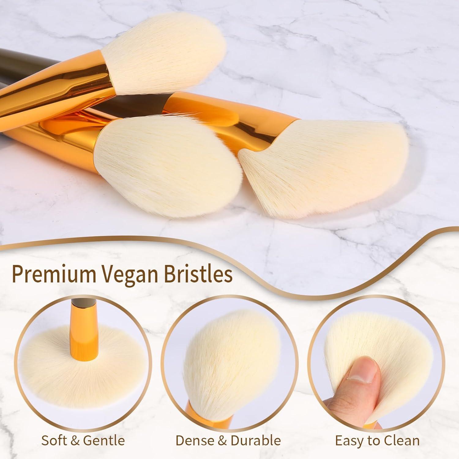 Juego de Brochas de Maquillaje 10 Piezas YutimeAura Verde