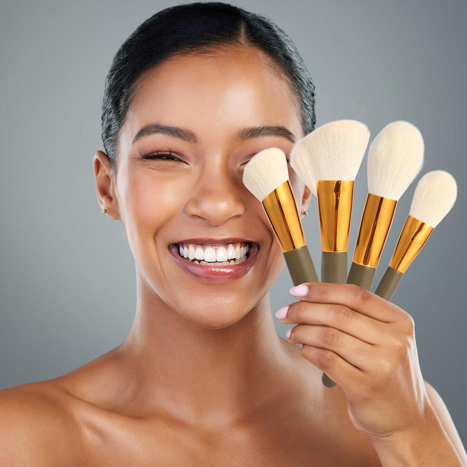 Juego de Brochas de Maquillaje 10 Piezas YutimeAura Verde