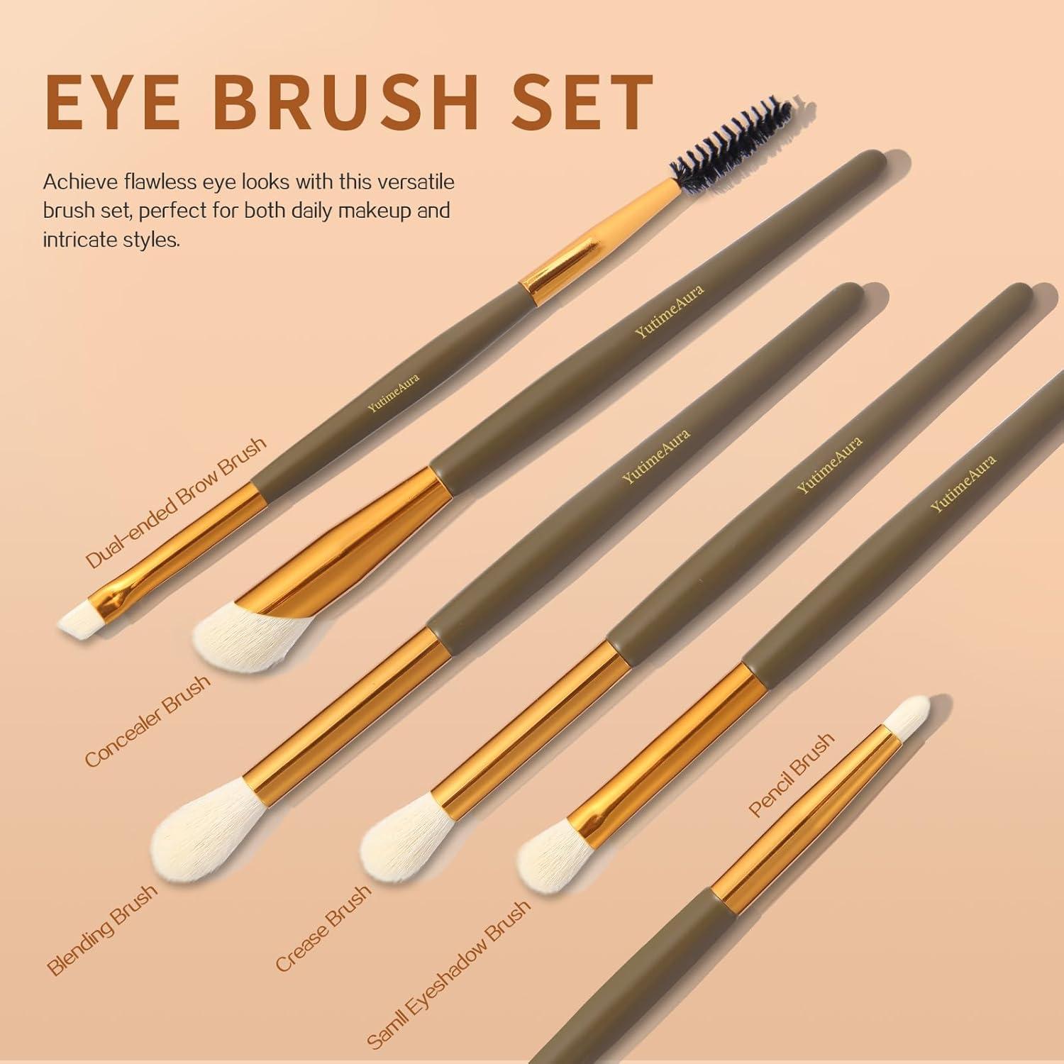 Juego de Brochas de Maquillaje 10 Piezas YutimeAura Verde