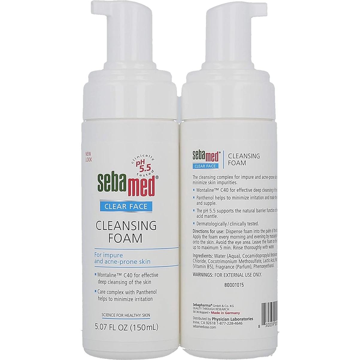 Espuma Limpiadora Facial Sebamed 2x425g Piel Grasa Acné