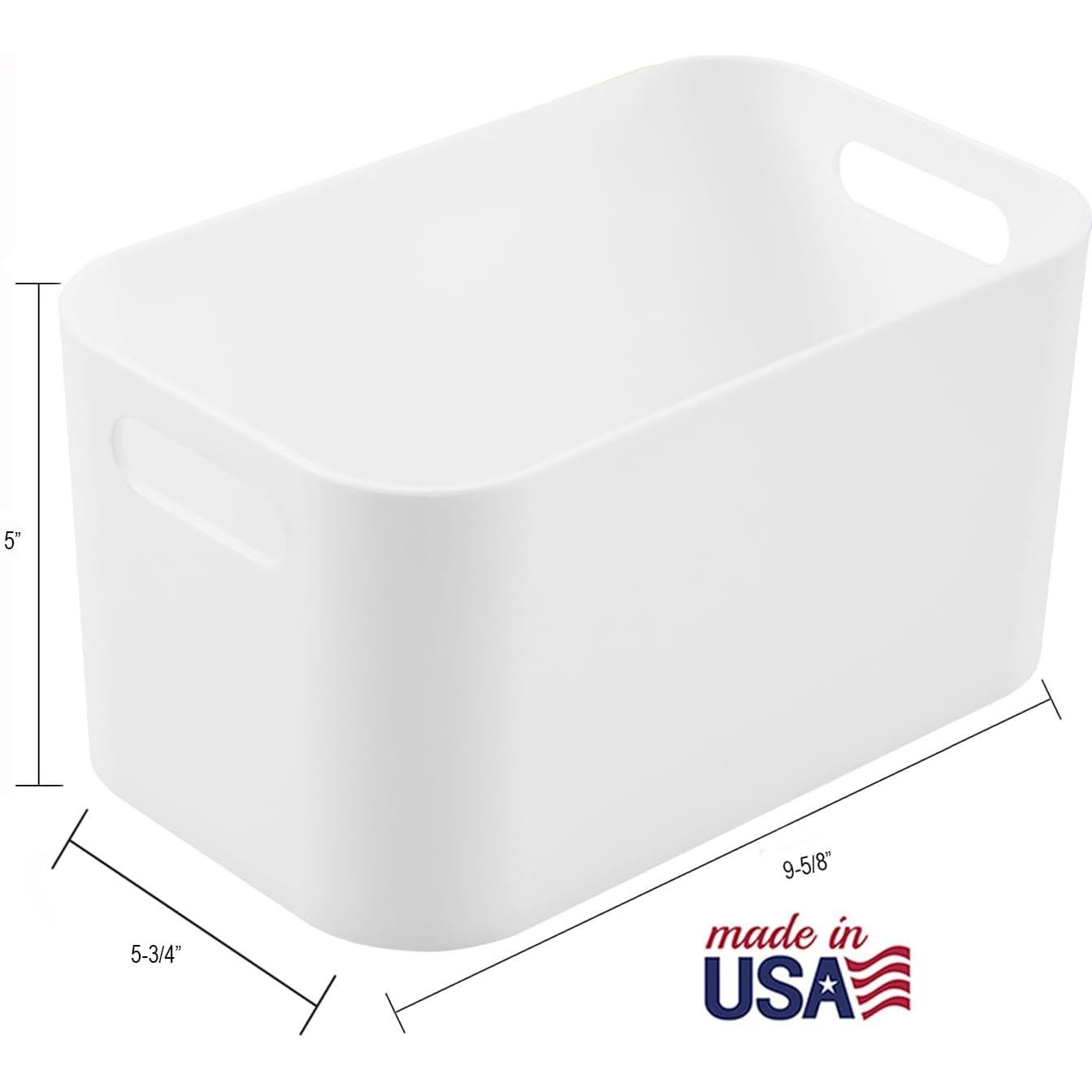 Set de 3 Contenedores de Plástico STORi Blancos 24.4x14.6 cm