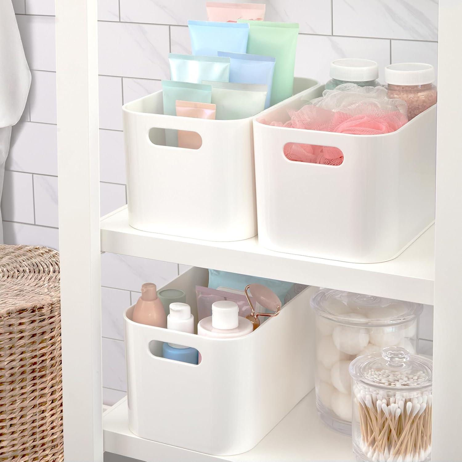 Set de 3 Contenedores de Plástico STORi Blancos 24.4x14.6 cm