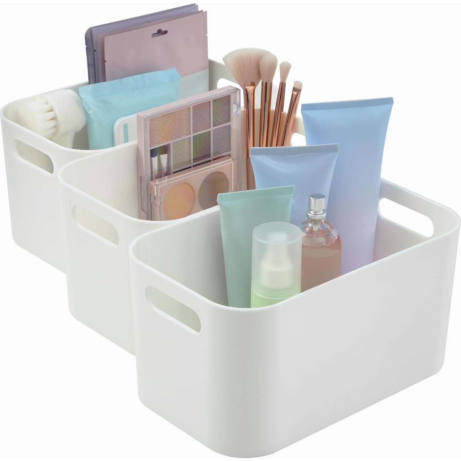 Set de 3 Contenedores de Plástico STORi Blancos 24.4x14.6 cm