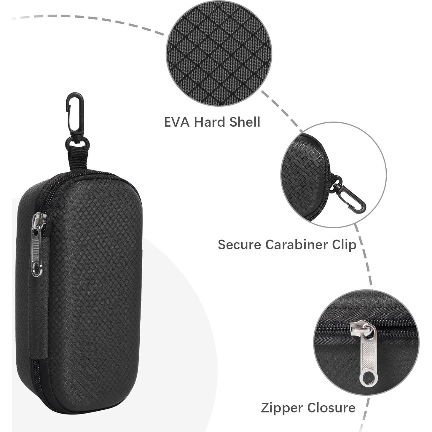 Estuche Doble para Gafas Bukere Negro con Ranuras Ajustables