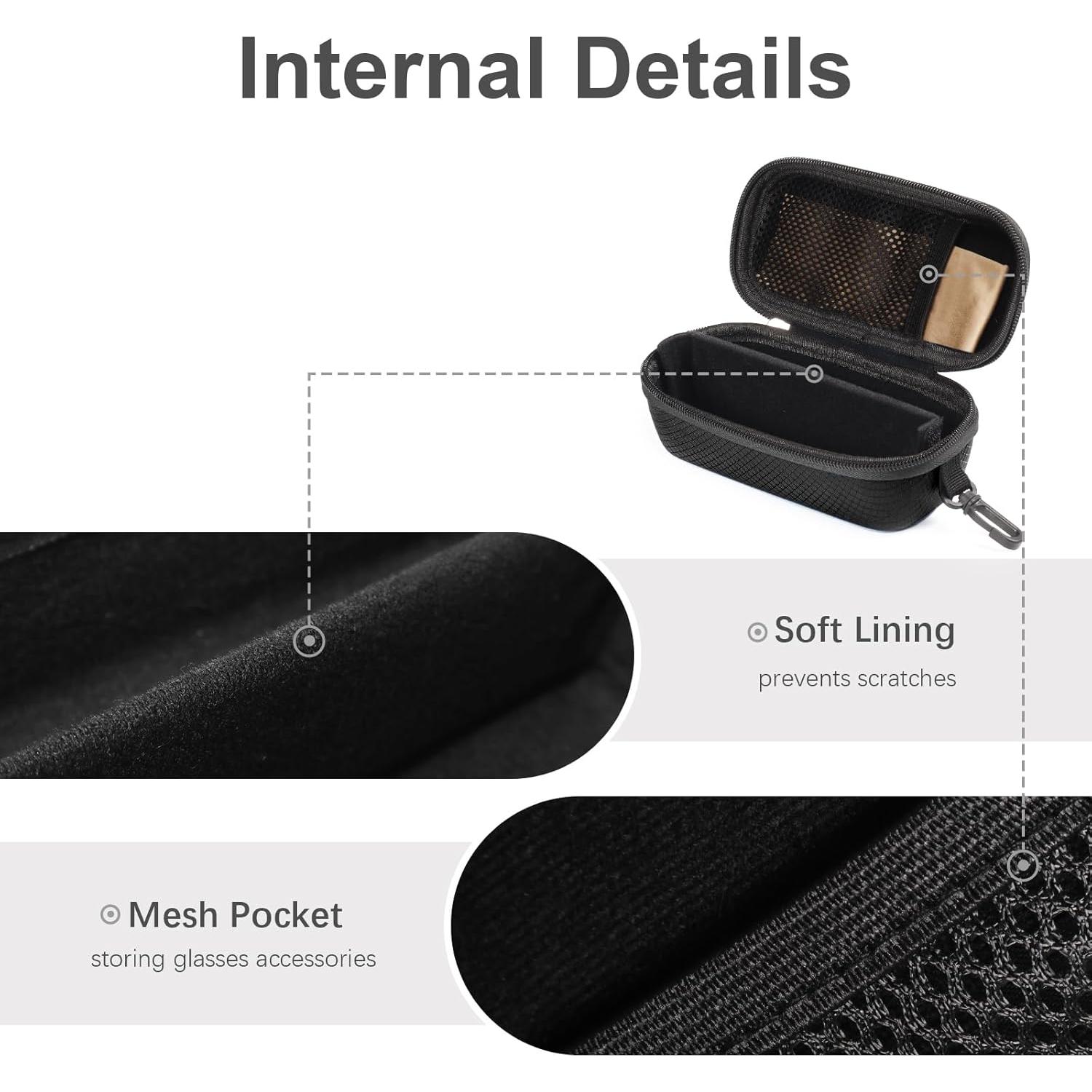 Estuche Doble para Gafas Bukere Negro con Ranuras Ajustables