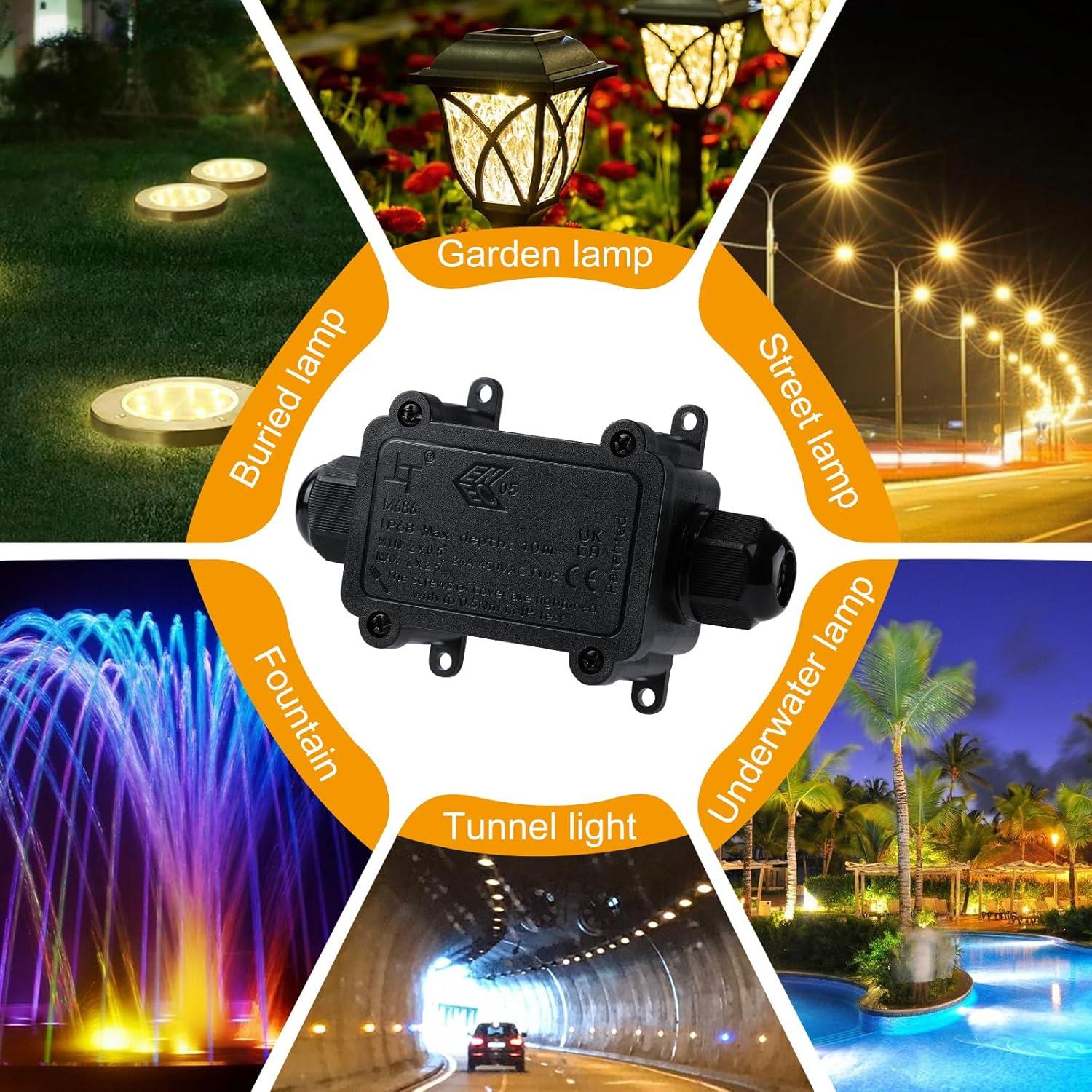 Caja de Conexiones Impermeable IP68 Tynoscco 2 Vías M20 4-12mm