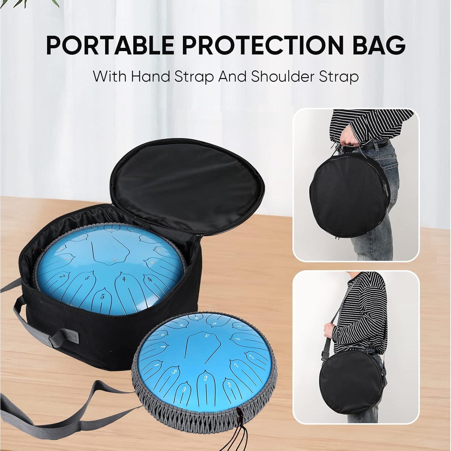 Tambor de Lengua de Acero 30 cm 15 Notas Musfunny Azul