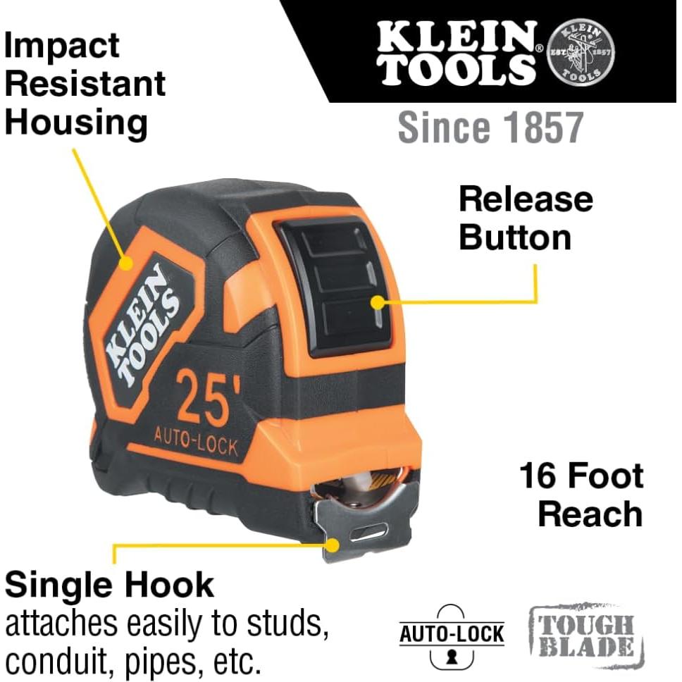Cinta Métrica Klein Tools 9125AL 7.62 m Auto-Bloqueo