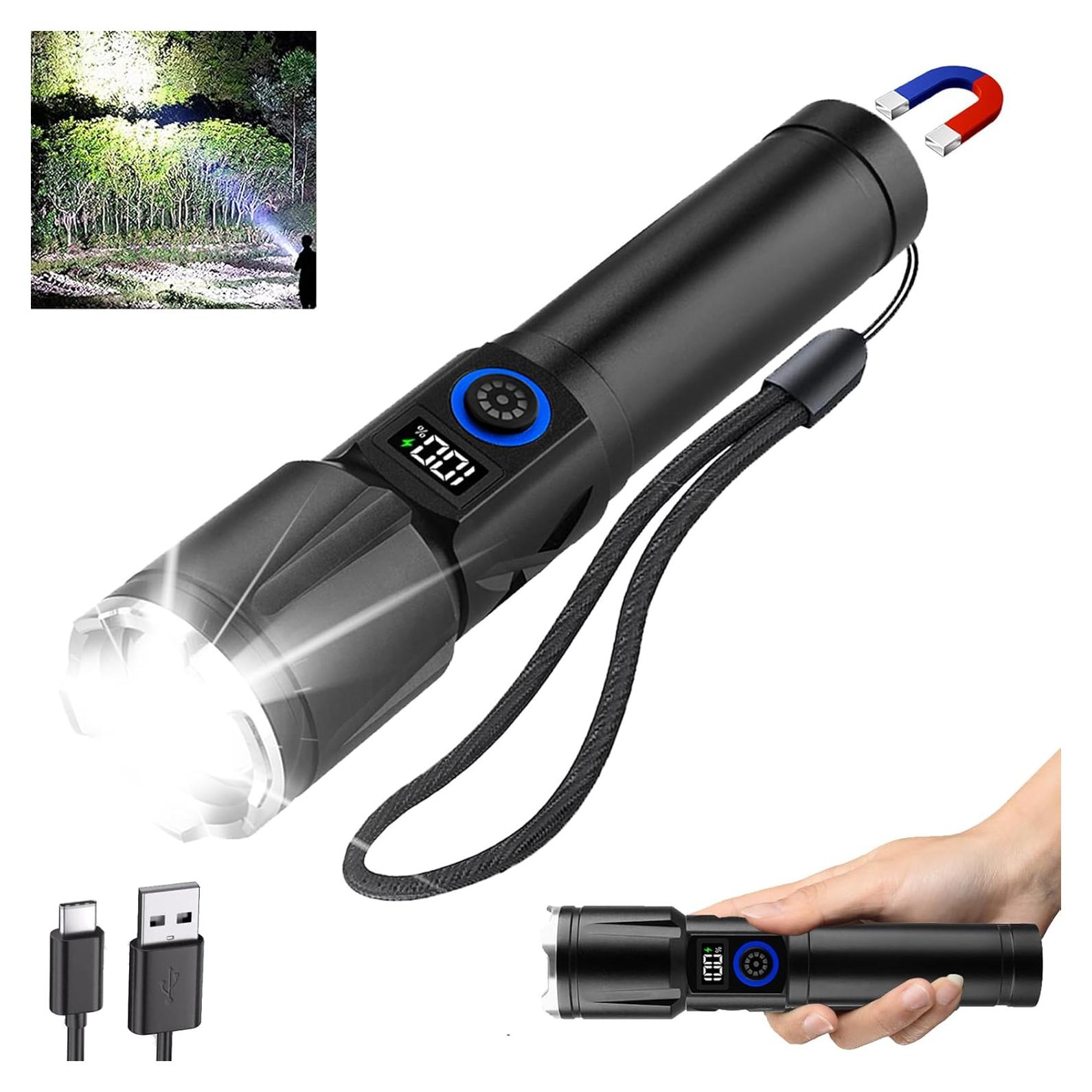 Linterna Táctica Recargable Sogidon LED 5 Modos USB C IP76