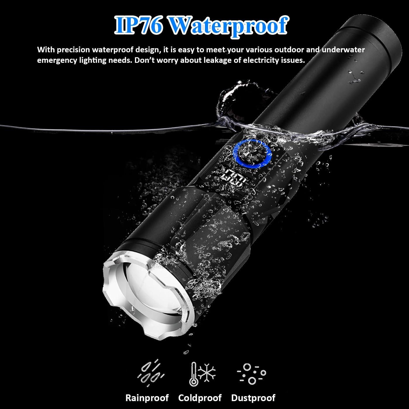 Linterna Táctica Recargable Sogidon LED 5 Modos USB C IP76