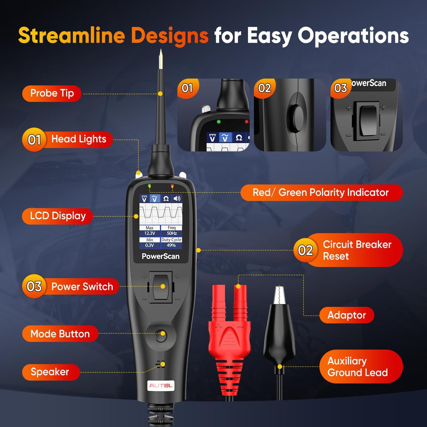 Kit de Probes de Circuito Autel PowerScan PS100 12m