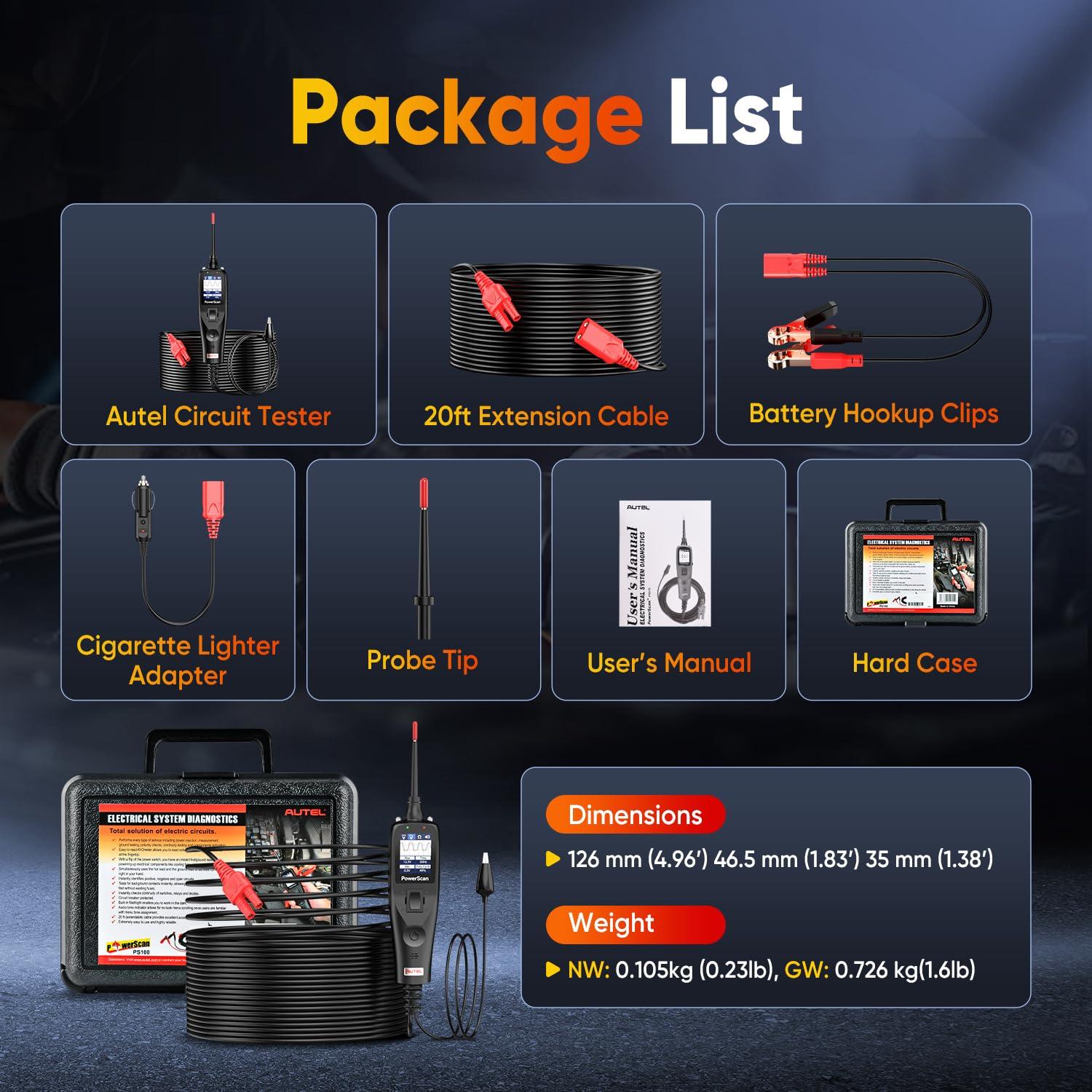 Kit de Probes de Circuito Autel PowerScan PS100 12m