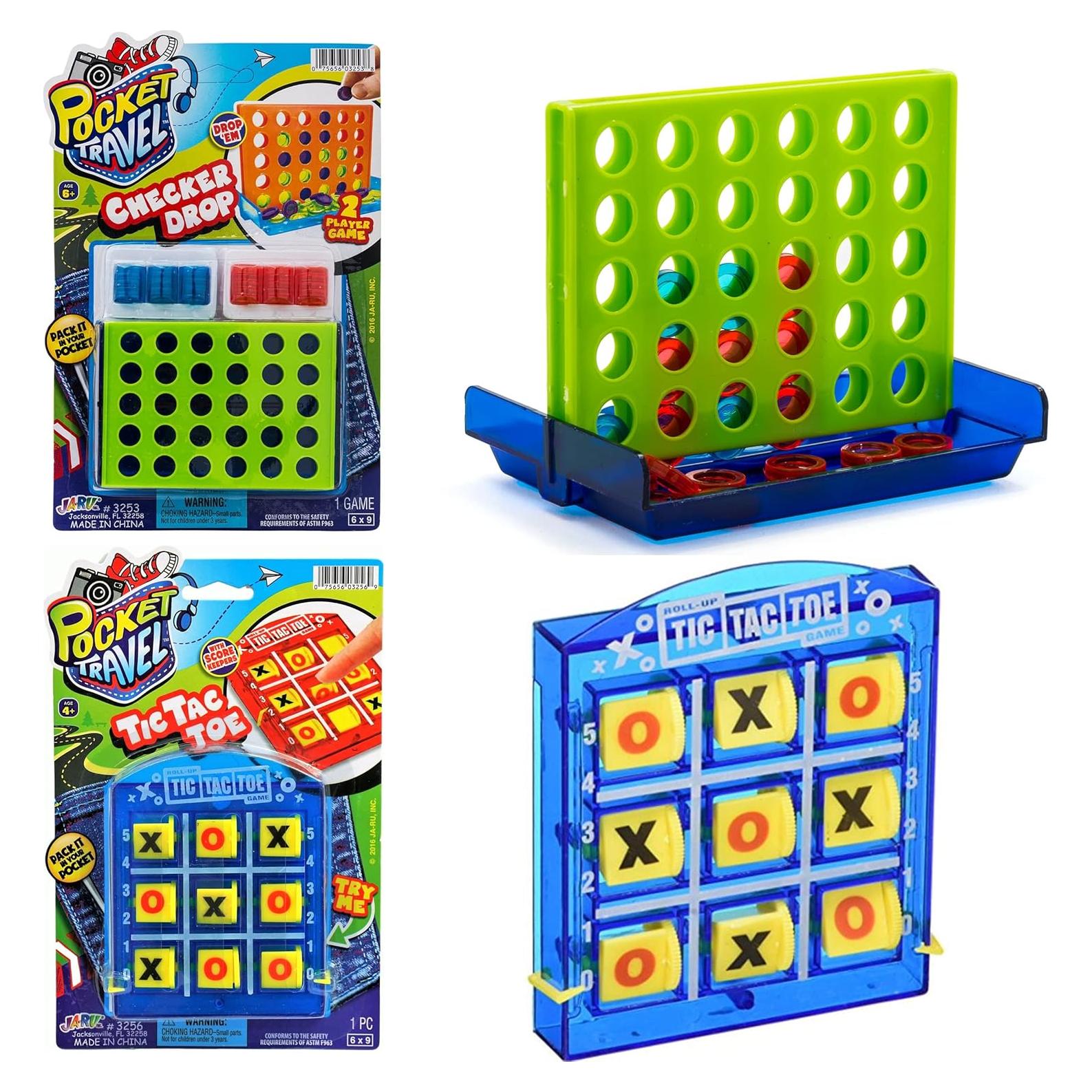 Juego de Mesa Portátil JA-RU Tres en Raya y 4 en Línea