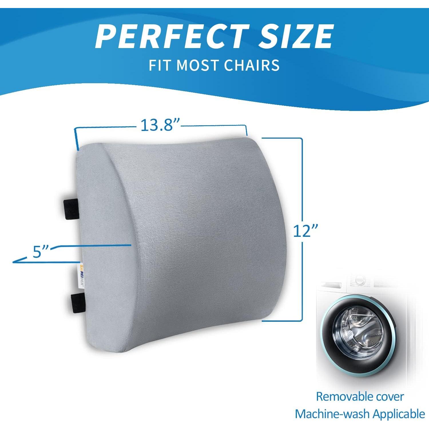 Almohada Lumbar SAIREIDER Espuma Viscoelástica Ajustable Gris