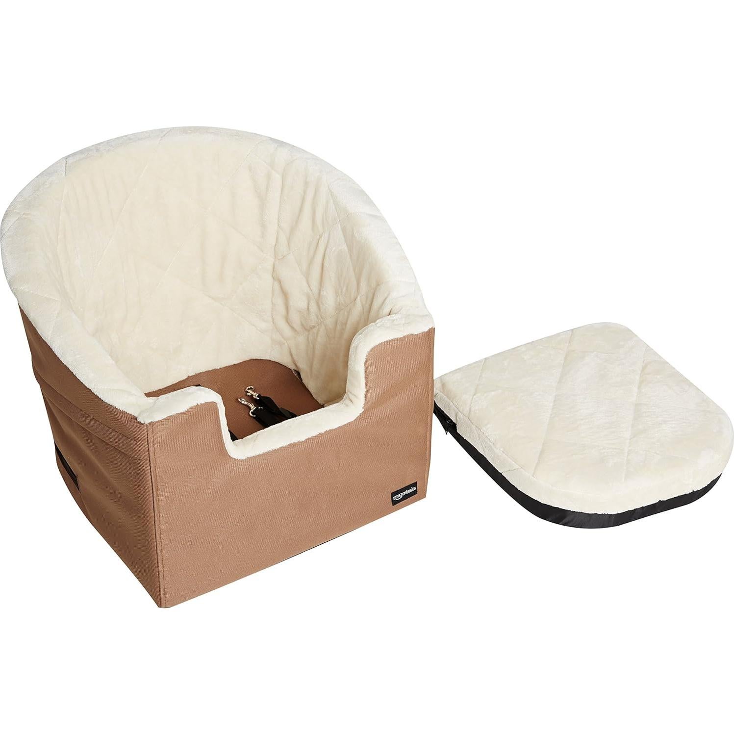 Asiento Elevador para Mascotas Amazon Basics Beige 45.72x45.72cm