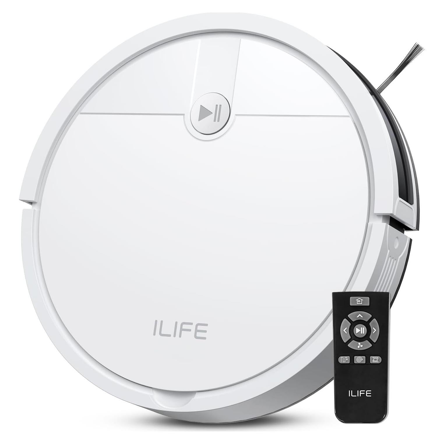 Aspiradora Robot ILIFE V2 Blanca, Carga Automática, 120 Min de Uso
