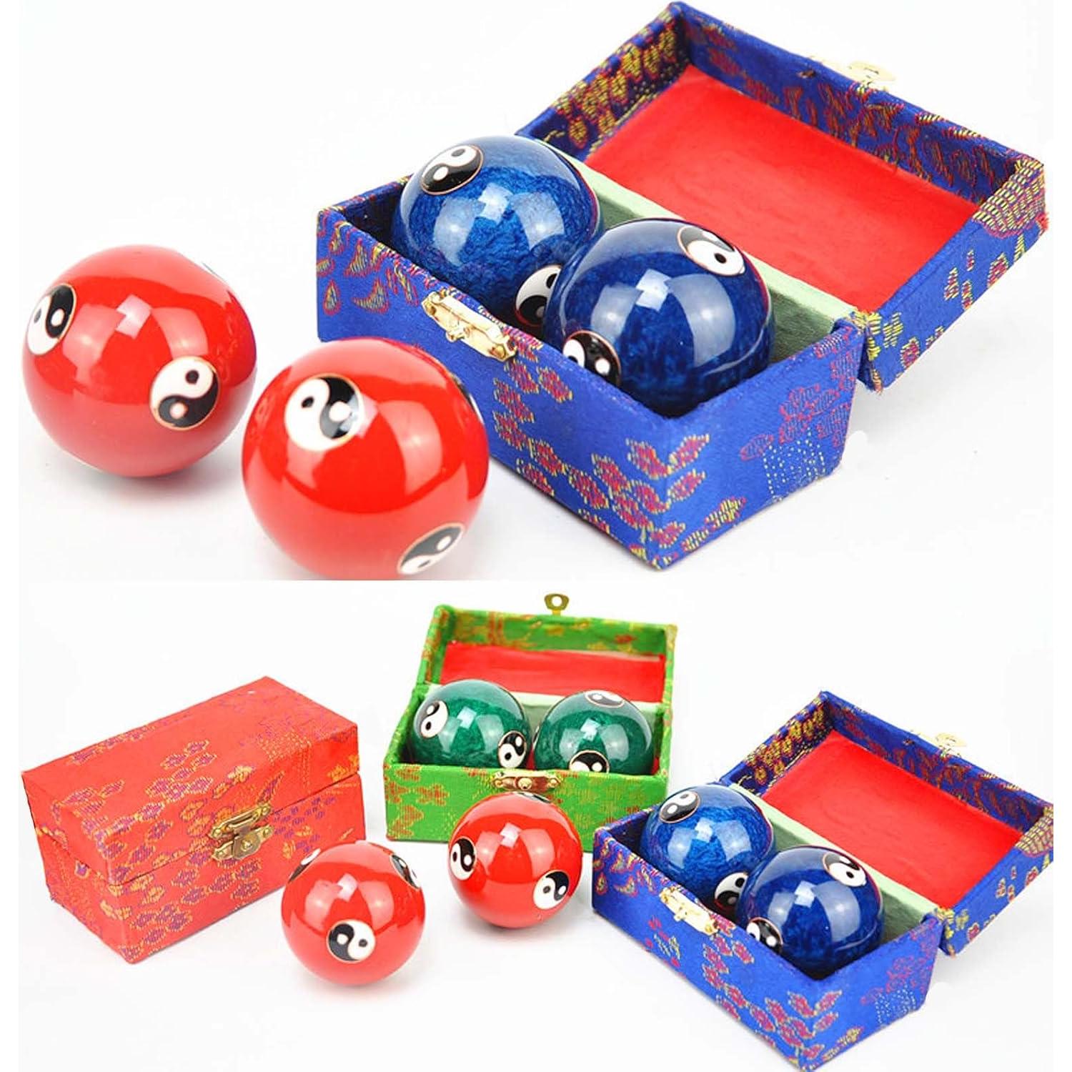 Bolas de Salud Chinas Cloisonné Azul 4.7cm para Alivio de Estrés