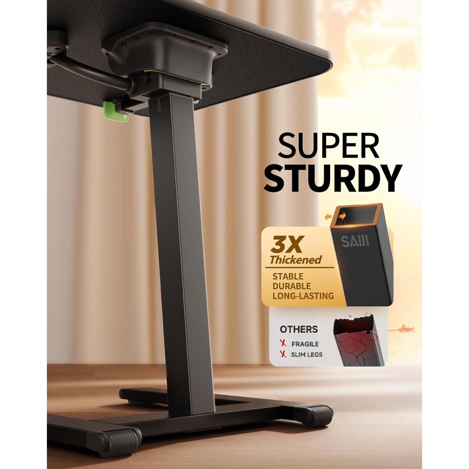 Mesa de bandeja de TV móvil SAIJI F1, ajustable 55-75 cm