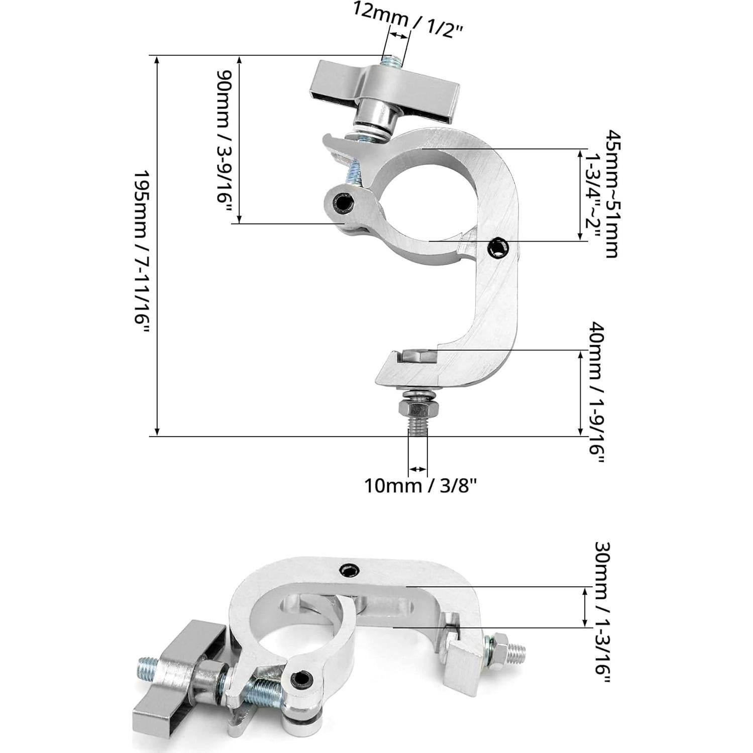 Gancho Abrazadera QWORK 10 Pzas 150 kg para Iluminación