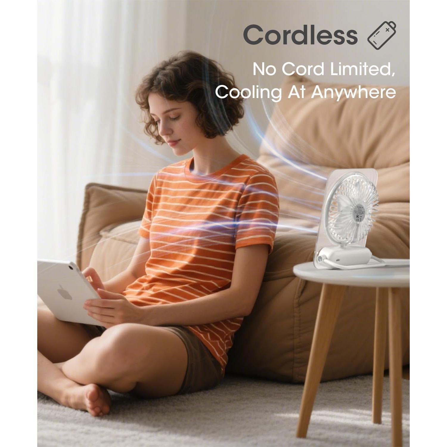 Ventilador de Escritorio KinYiLO Blanco Plegable 3 Velocidades