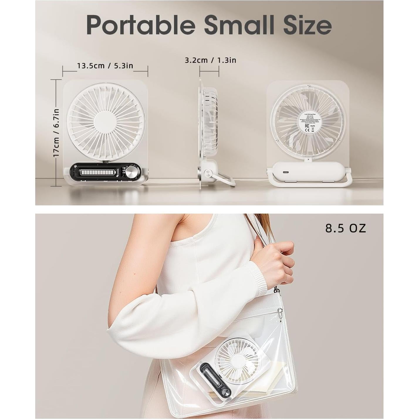 Ventilador de Escritorio KinYiLO Blanco Plegable 3 Velocidades