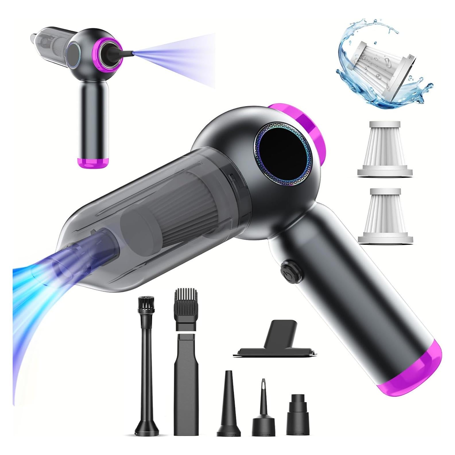 Aspiradora de Mano Inalámbrica Mozeyerh 20000Pa 4 en 1 Púrpura