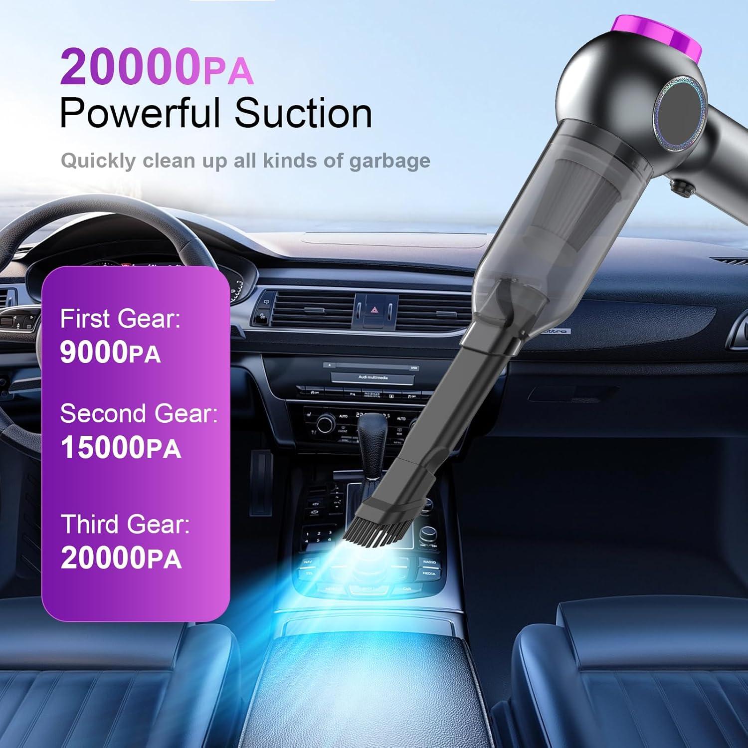 Aspiradora de Mano Inalámbrica Mozeyerh 20000Pa 4 en 1 Púrpura