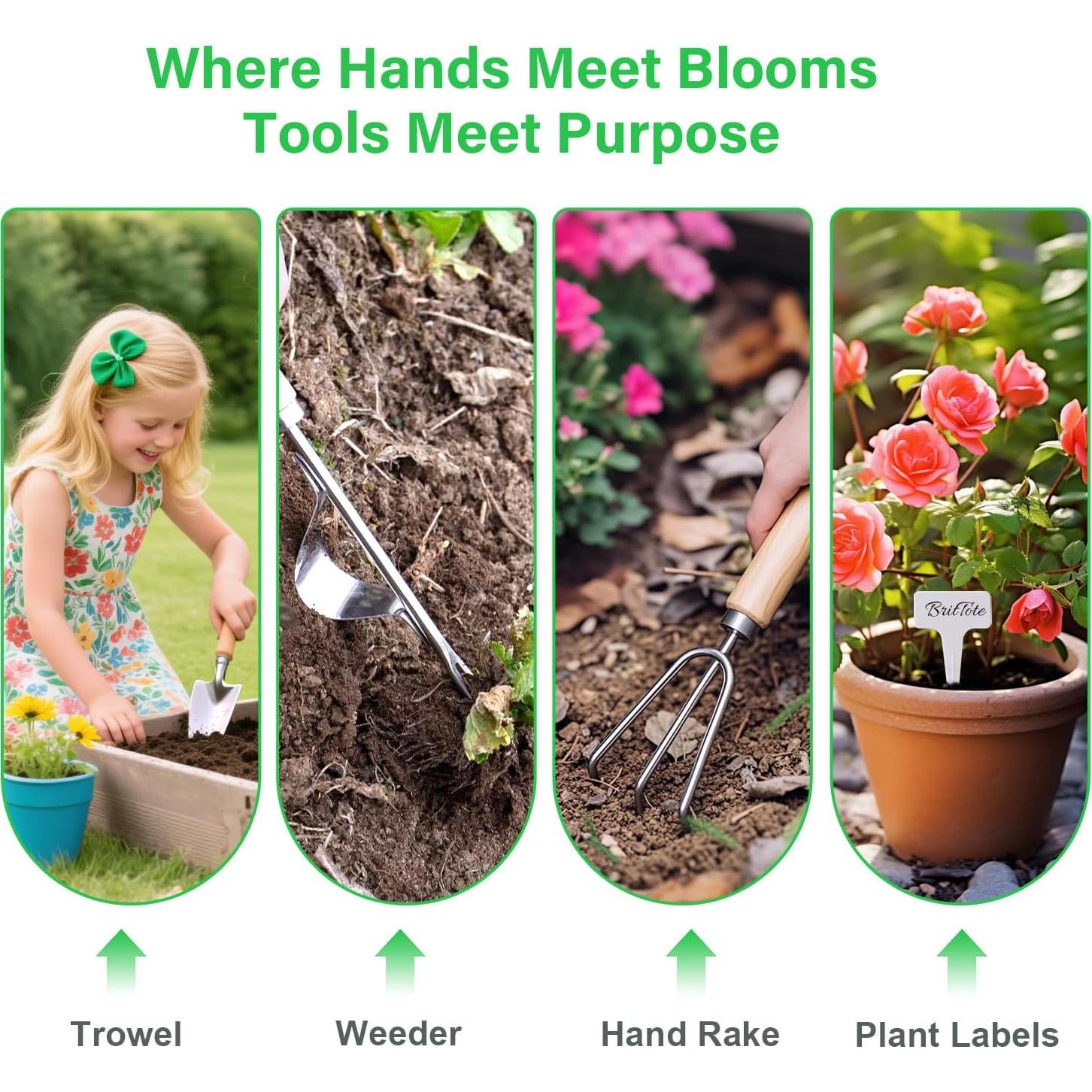 Juego de Herramientas de Jardinería BritTote 11 Piezas Ergonómico