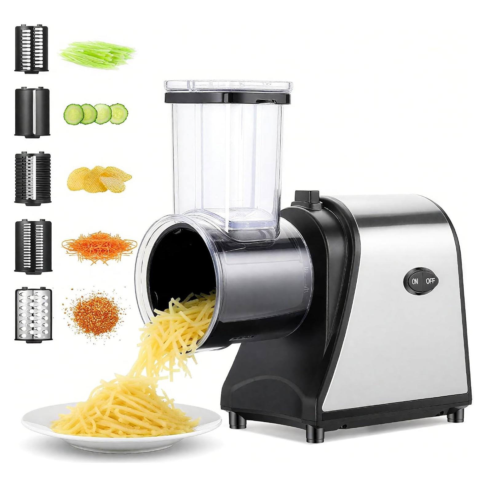 Rallador Eléctrico Nictemaw 250W 5 en 1 Acero Inoxidable