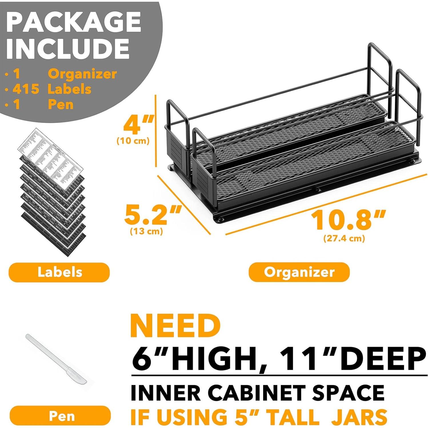 Organizador de Especias SpaceAid Extraíble para Gabinete 2 Cajones