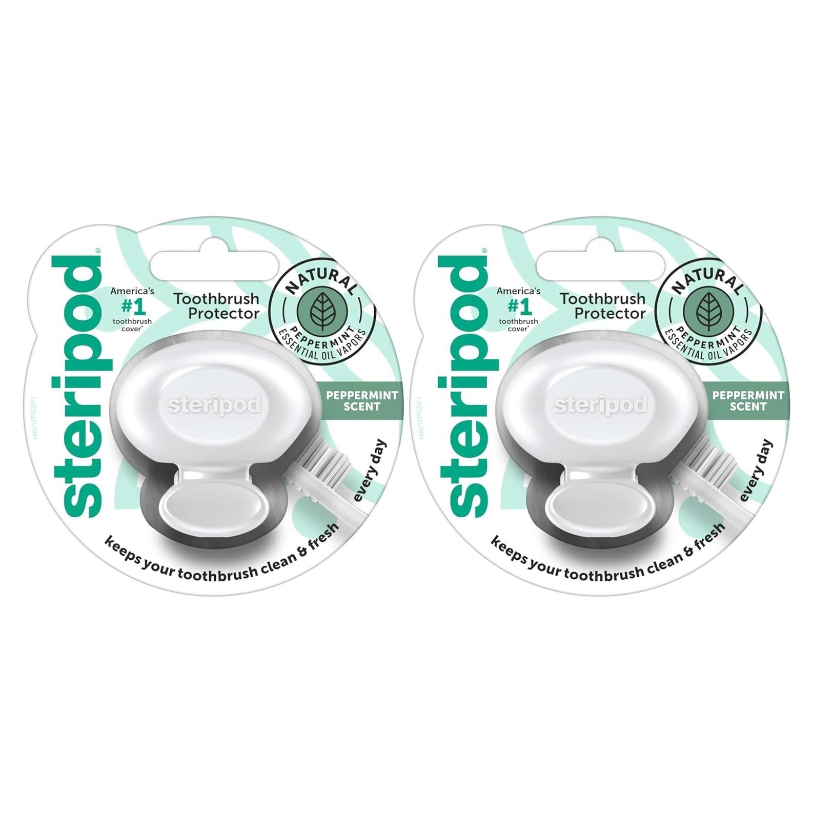 Protector de Cepillo de Dientes Steripod con Menta - Paquete de 2