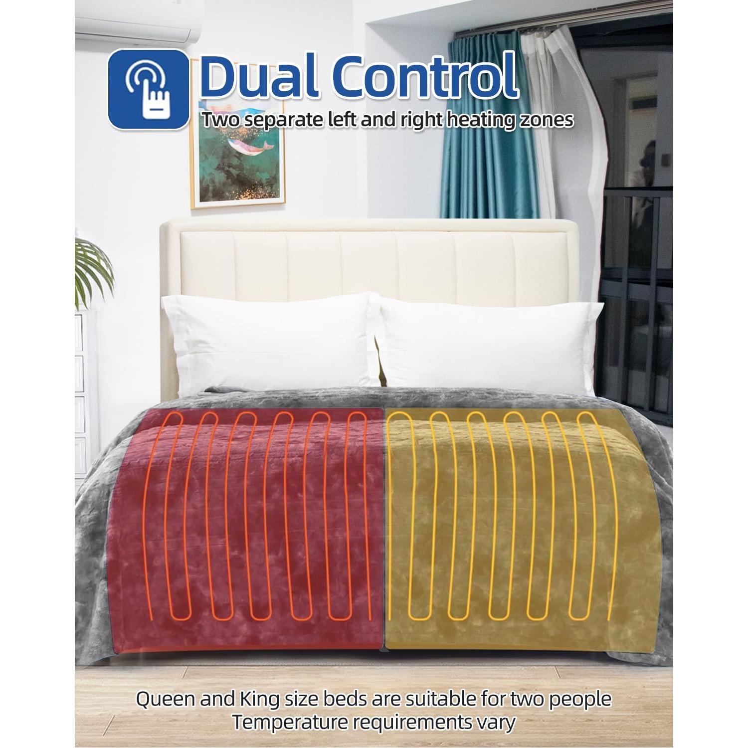 Manta Eléctrica Calentada TCOMAKE Rey 228.6x254 cm 10 Niveles