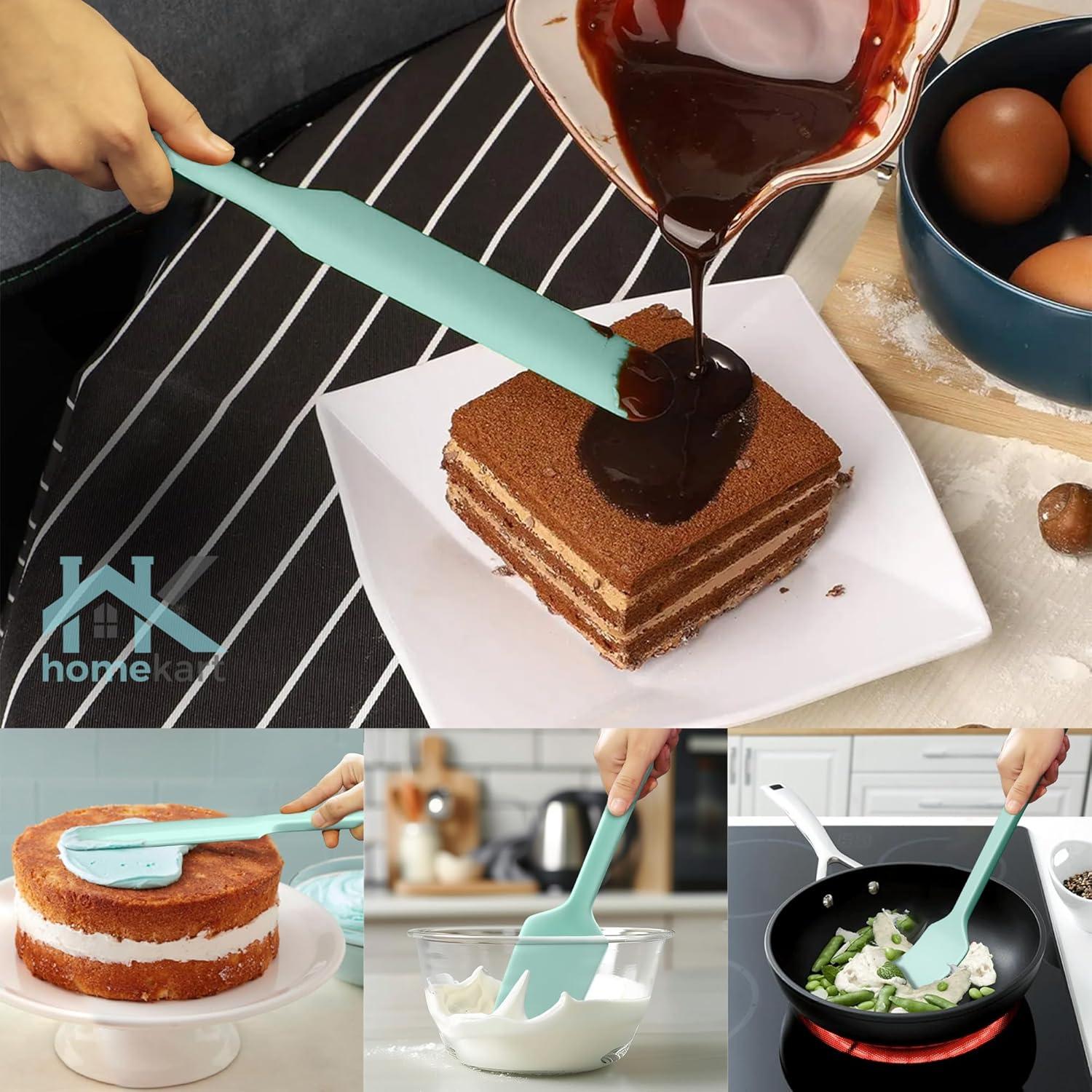 Juego de Espátulas de Silicona HOMEKART 4 Piezas Verde Aqua