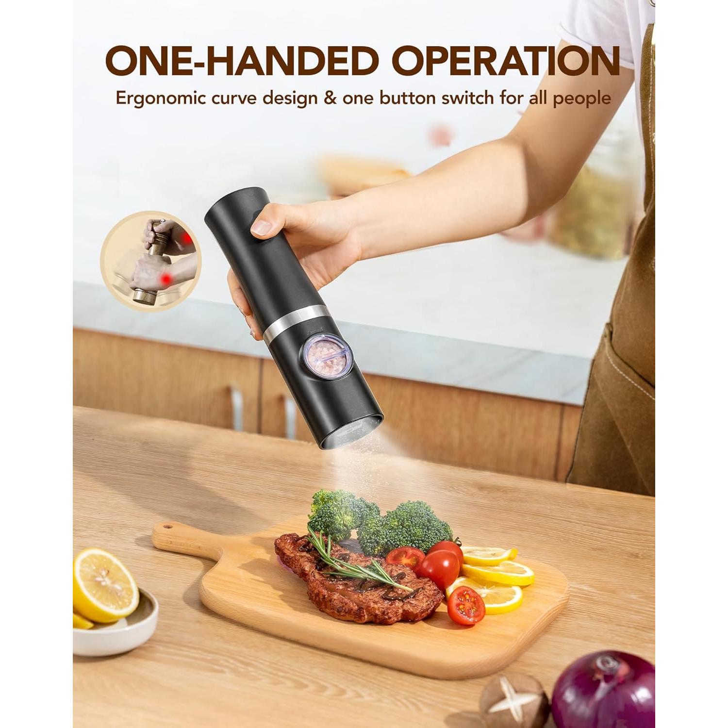 Juego de Molinillos Eléctricos de Sal y Pimienta Sangcon 2 Piezas