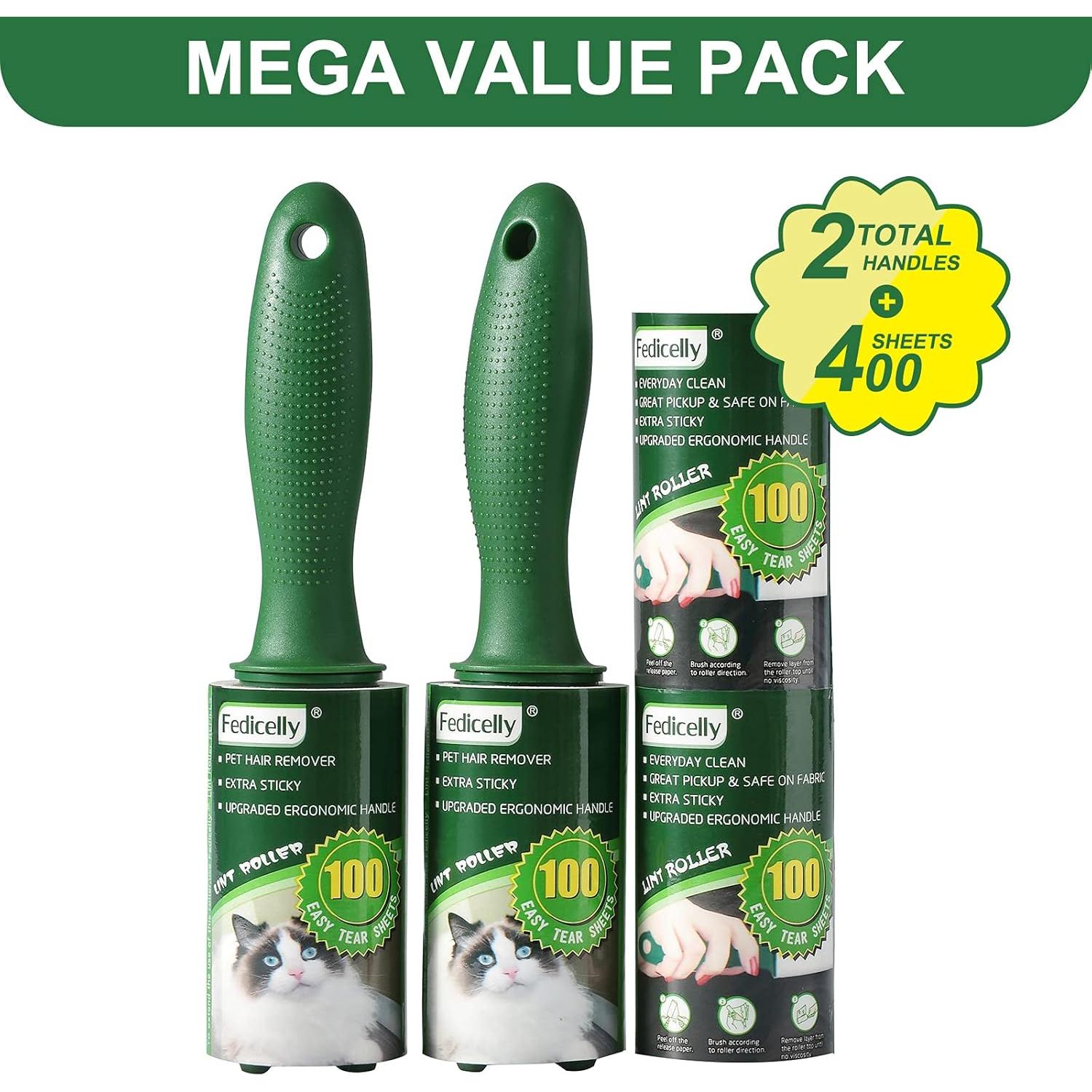 Rodillo Adhesivo Fedicelly 400 Hojas para Pelo de Mascotas